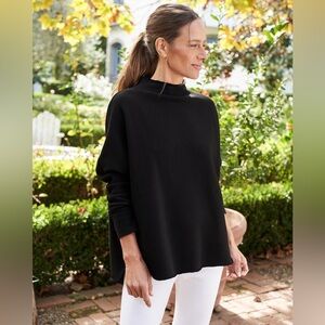 FRANK & EILEEN ‘Effie’ Long-Sleeve Funnel Neck Capelet Sweatshirt